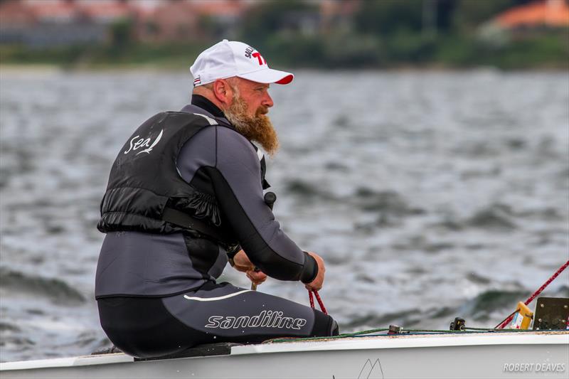 Jesper Strandberg on day 3 of the OK Dinghy European Championship photo copyright Robert Deaves taken at  and featuring the OK class