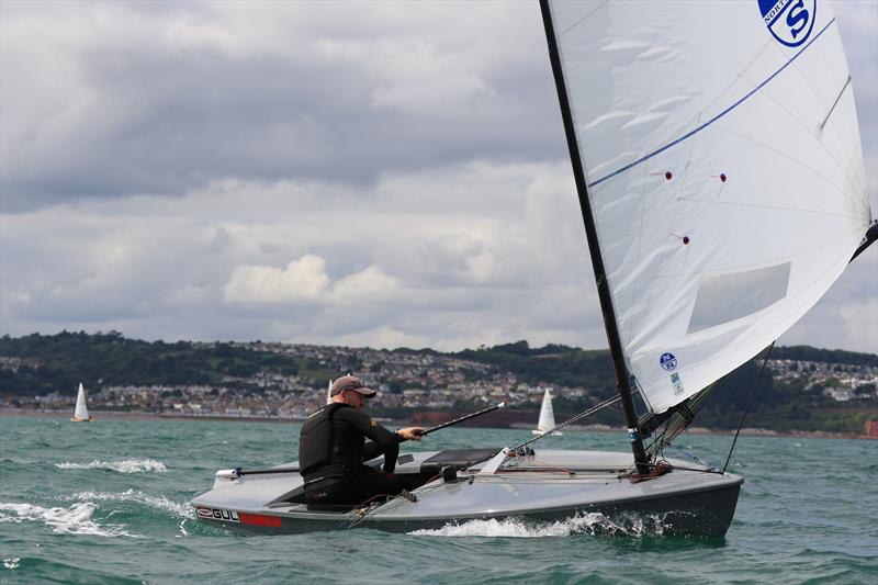 Charlie Cumbley during the International OK Dinghy UK Nationals at Brixham photo copyright Gareth Fudge / www.boatographic.co.uk taken at Brixham Yacht Club and featuring the OK class