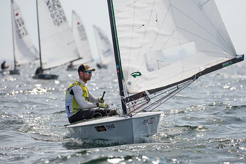 Fredrik Lööf wins the OK Dinghy European Championship in Kiel, Germany photo copyright Robert Deaves taken at Kieler Yacht Club and featuring the OK class