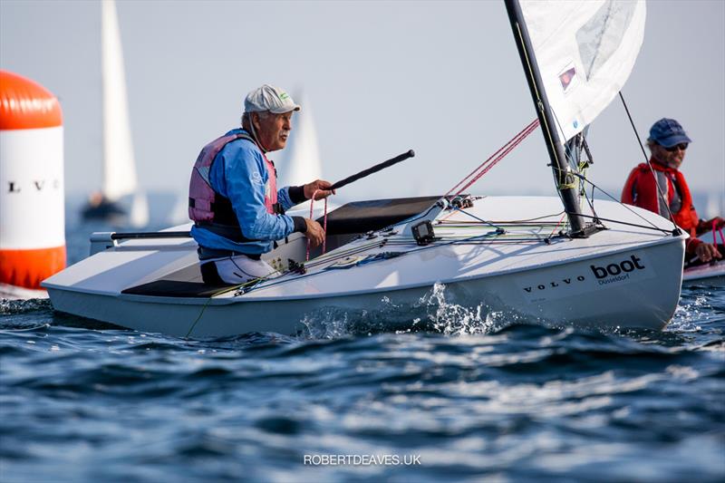 Jørgen Lindhardtsen in the OK class on day 1 of Kieler Woche 2021 photo copyright Robert Deaves / www.robertdeaves.uk taken at Kieler Yacht Club and featuring the OK class