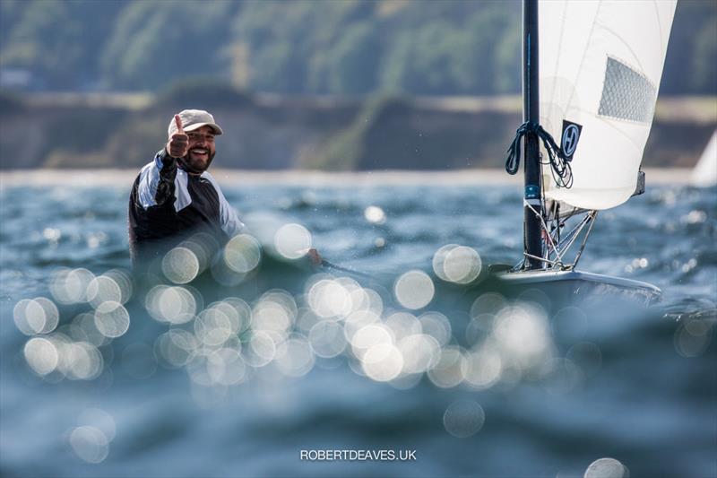 Fabian Rossbacher in the OK class on day 2 of Kieler Woche 2021 - photo © Robert Deaves / www.robertdeaves.uk