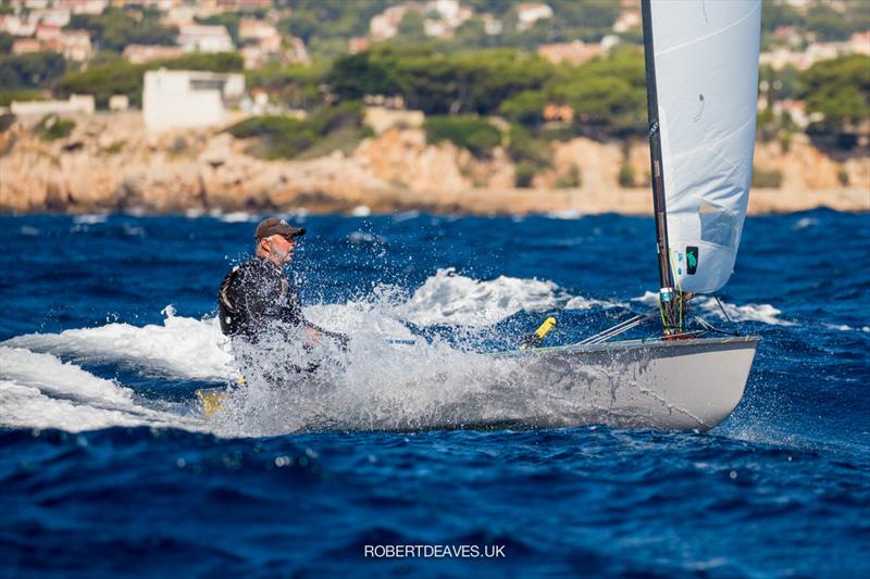 Greg Wilcox on day 3 of the OK Dinghy Autumn Trophy 2021 photo copyright Robert Deaves taken at Société Nautique de Bandol and featuring the OK class