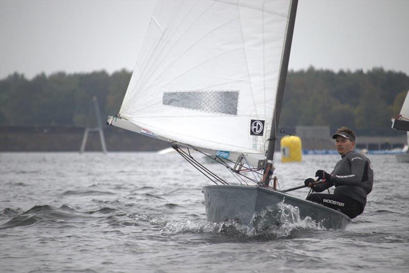 Ben Harden from sponsor Allen Sailing during the Allen 2021 OK Inlands at Chase photo copyright Beth Tate taken at Chase Sailing Club and featuring the OK class