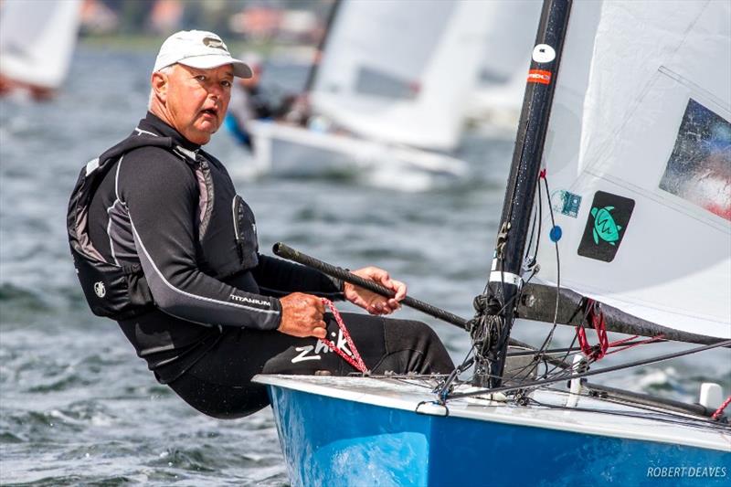 World No. 1 Greg Wilcox at the 2017 European Championship in Faaborg, Denmark photo copyright Robert Deaves taken at  and featuring the OK class