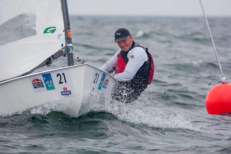 Bo Petersen on day 2 of the OK Dinghy World Championship photo copyright Robert Deaves taken at  and featuring the OK class