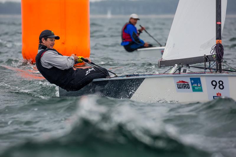 Shane Smith on day 2 of the OK Dinghy World Championship photo copyright Robert Deaves taken at  and featuring the OK class