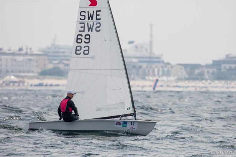 Fredrik Lööf on day 4 of the OK Dinghy World Championship photo copyright Robert Deaves taken at  and featuring the OK class