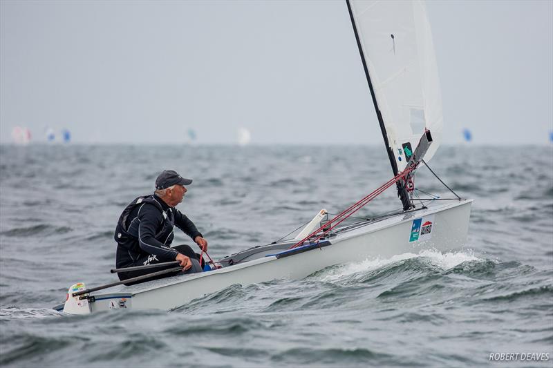 Greg Wilcox (NZL) - 2018 OK Dinghy World Championship, Warnemünde - Day 4 photo copyright Robert Deaves taken at  and featuring the OK class