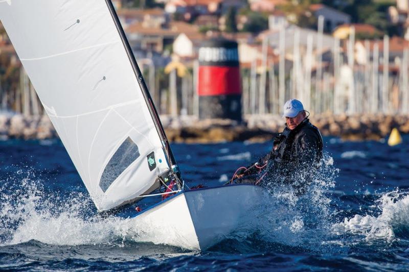 Rod Davis at the OK Dinghy Europeans photo copyright Robert Deaves taken at  and featuring the OK class