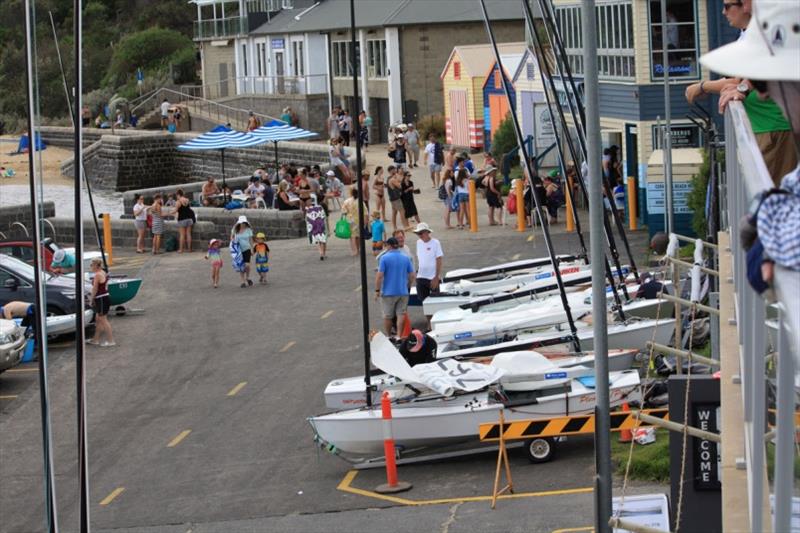 OK Dinghy fleet outside Black Rock YC - 57th Australian OK Dinghy Nationals - photo © Lara Blasse