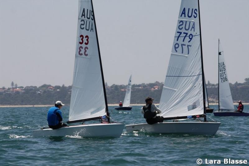 Tim Davies leads Shane Smith - Australian OK Dinghy Nationals, Final Day photo copyright Lara Blasse taken at  and featuring the OK class