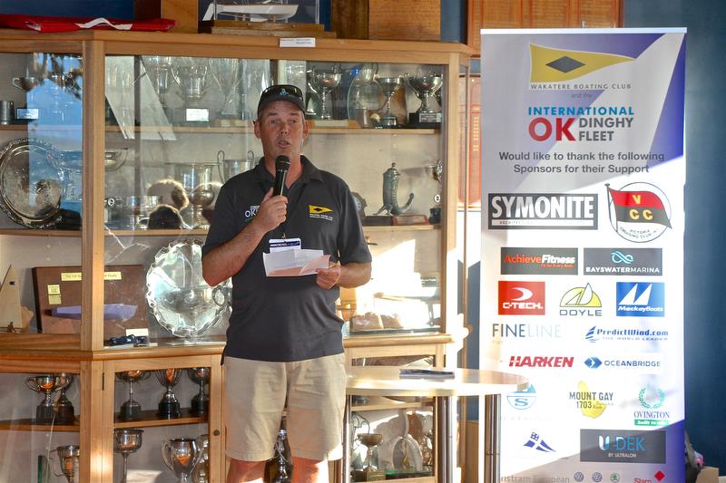 Club Commodore, Worlds organiser and competitor Simon Probert - Symonite OK Worlds, Wakatere BC - February photo copyright Richard Gladwell taken at Wakatere Boating Club and featuring the OK class