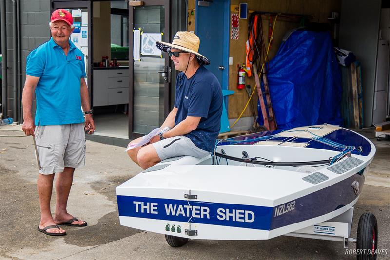 Triple Olympian Dan Slater (right) with former World OK Champion Greg Wilcox (NZL) - 2019 Symonite Int OK Dinghy World Championships, February 2019 photo copyright Robert Deaves taken at Wakatere Boating Club and featuring the OK class