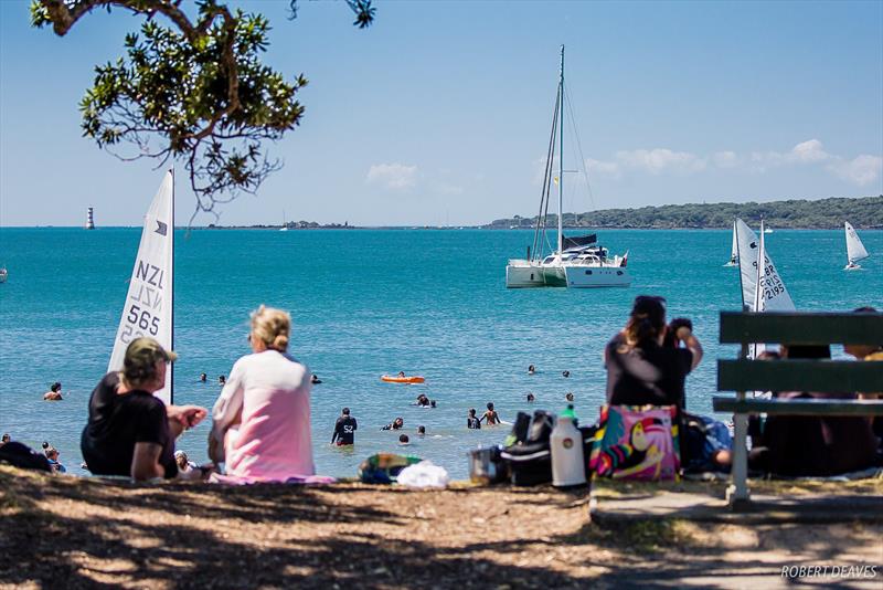 Idyllic Narrow Neck Beach - 2019 Symonite Int OK Dinghy World Championships, February 2019 photo copyright Robert Deaves taken at Wakatere Boating Club and featuring the OK class