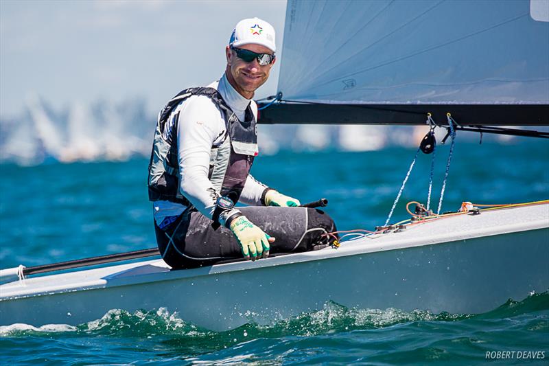 Fredrik Loof (SWE) - Day 1, 2019 Symonite OK Worlds , Wakatere BC, February 10, 2019 photo copyright Robert Deaves taken at Wakatere Boating Club and featuring the OK class