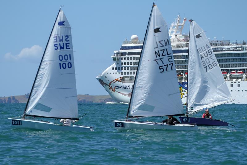 Norwegian Jewell - Symonite OK World Championships - Day 1, February 10, 2019 photo copyright Richard Gladwell taken at Wakatere Boating Club and featuring the OK class