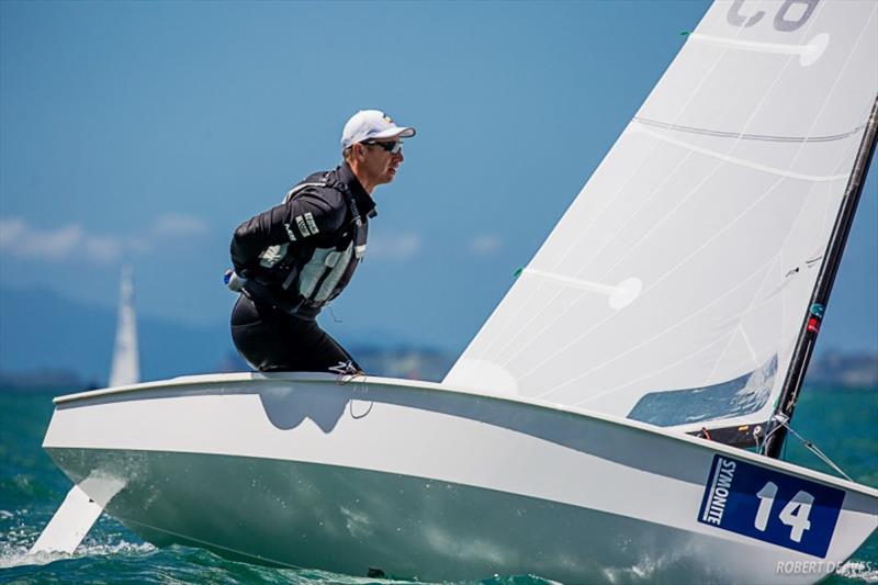 Fredrik Lööf - Symonite OK Dinghy Worlds, Day 3 photo copyright Robert Deaves taken at Wakatere Boating Club and featuring the OK class