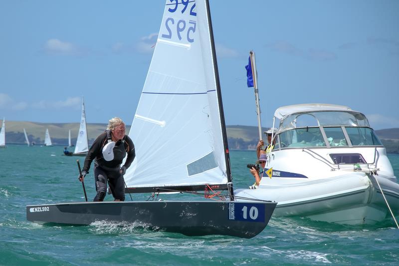 Rod Davis (NZL) first Master - Day 3, Symonix OK World Championship, Wakatere Boating Club, February12, 2019 photo copyright Richard Gladwell taken at Wakatere Boating Club and featuring the OK class