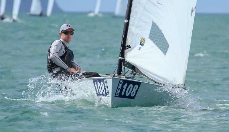 Josh Armit (NZL)- second overall - Day 3, Symonix OK World Championship, Wakatere Boating Club, February 12, 2019 - photo © Richard Gladwell