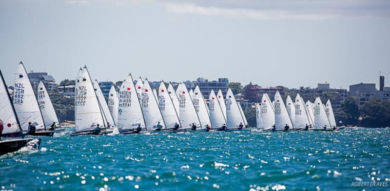 Race 6 start - Symonite OK Dinghy Worlds, Day 4 photo copyright Robert Deaves taken at Wakatere Boating Club and featuring the OK class