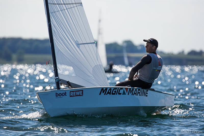 Jan Kurfeld - OK Dinghy European Championship - Kiel, Germany photo copyright Robert Deaves taken at  and featuring the OK class