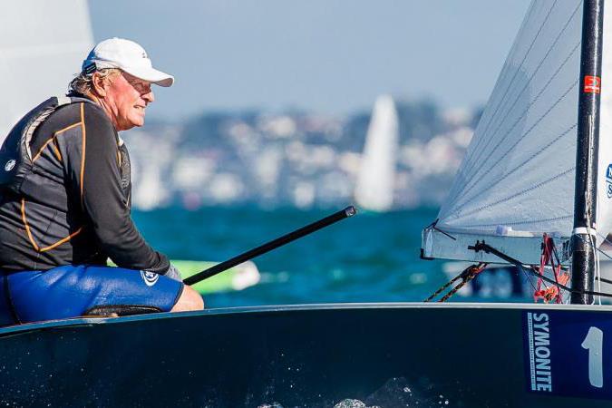 Rod Davis, pictured competing at last year's OK Dinghy world championships, was third photo copyright Robert Deaves taken at Wakatere Boating Club and featuring the OK class