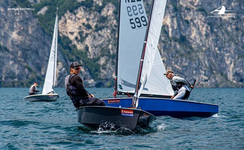 Lebrun leads Wilcox - 2021 OK Dinghy International Regatta - Day 2 photo copyright Circolo Vela Arco taken at Circolo Vela Arco and featuring the OK class