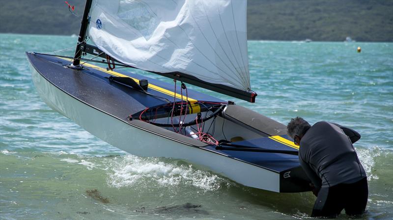 More of the Maverick is revealed rising to a wave - OK Dinghy - Wakatere BC October 25, - photo © Richard Gladwell - Sail-World.com/nz