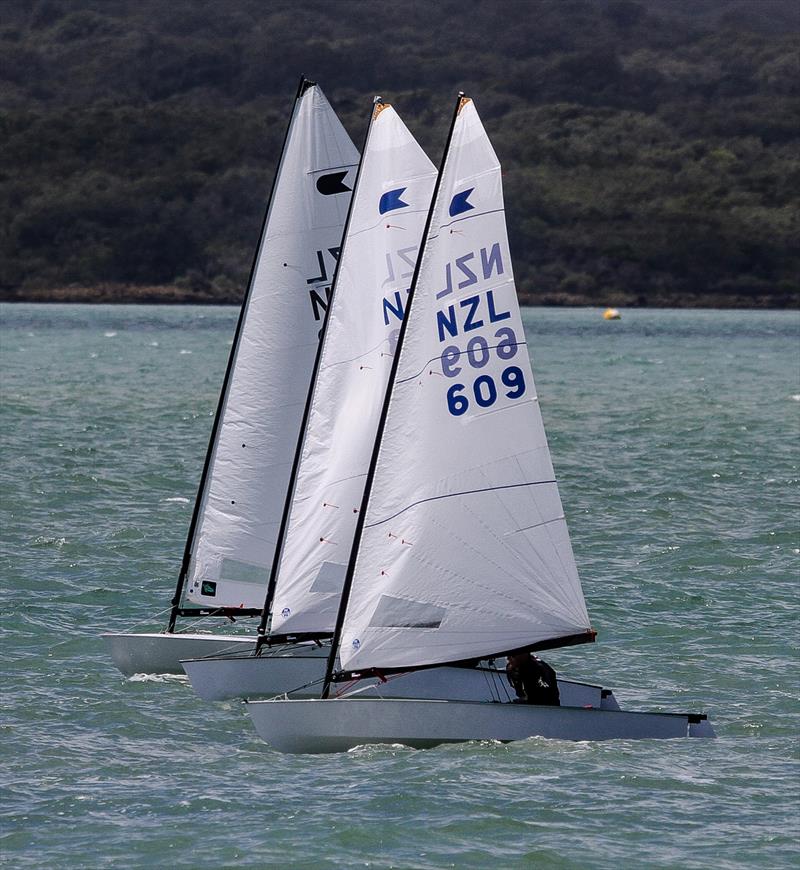 Three Mavericks line up for their first sail - OK Dinghy - Wakatere BC October 25, 2021 photo copyright Richard Gladwell - Sail-World.com/nz taken at Wakatere Boating Club and featuring the OK class