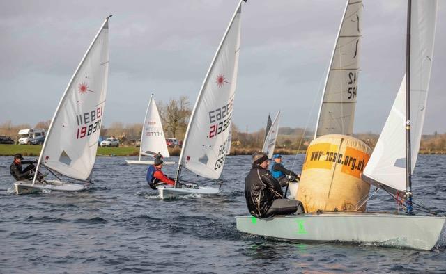 Andy Ritchie third in the slow fleet at the Notts County First of Year Race 2022 photo copyright David Eberlin taken at Notts County Sailing Club and featuring the OK class