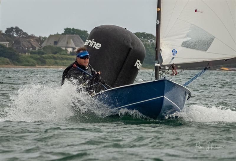 Russ Clark during the OK Open at HISC photo copyright Peter Hickson taken at Hayling Island Sailing Club and featuring the OK class