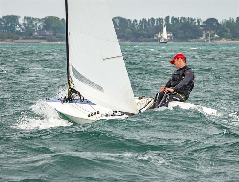Jim Downer during the OK Open at HISC photo copyright Peter Hickson taken at Hayling Island Sailing Club and featuring the OK class