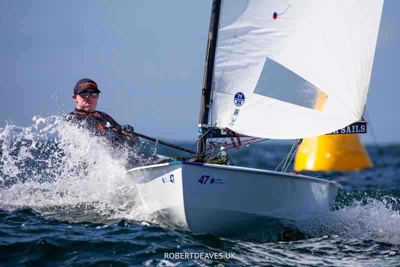Charlie Cumbley wins the OK Dinghy Worlds in Marstrand photo copyright Robert Deaves / www.robertdeaves.uk taken at  and featuring the OK class