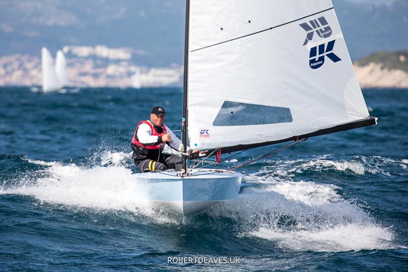 Bo Petersen on day 3 of the OK Dinghy Europeans in Bandol photo copyright Robert Deaves / www.robertdeaves.uk taken at Société Nautique de Bandol and featuring the OK class