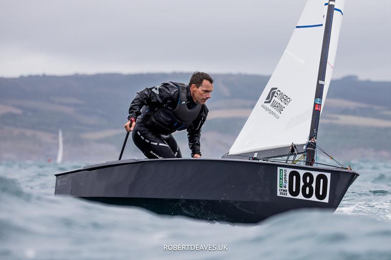 OK Dinghy Worlds Day 5 - Valerian Lebrun, FRA - photo © Robert Deaves / www.robertdeaves.uk