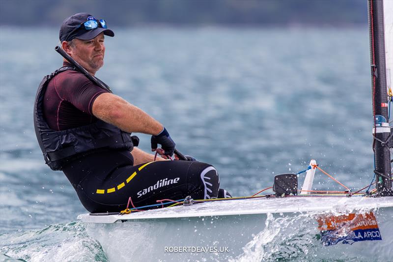 OK Dinghy Europeans Day 4 - Matt Howard, GBR photo copyright Robert Deaves taken at Circolo Vela Arco and featuring the OK class