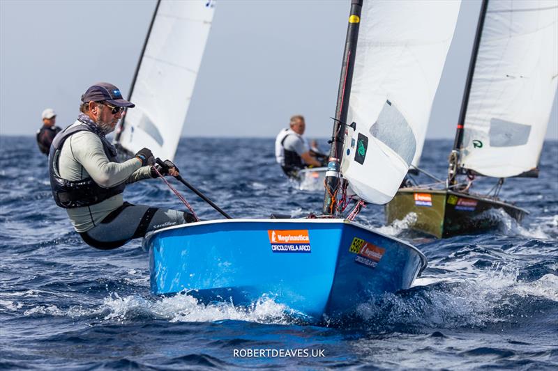 OK Dinghy Autumn Trophy in Bandol Day 3 - Brent Williams also had a turn at the front in Race 5 - photo © Robert Deaves / www.robertdeaves.uk