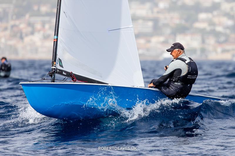 OK Dinghy Autumn Trophy in Bandol Day 3 - Greg Wilcox led race 6 all the way to the final downwind mark when Craig got the overlap in the final 20 metres to take the win  - photo © Robert Deaves / www.robertdeaves.uk