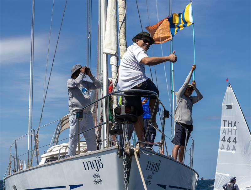 In control; race management! Phuket King's Cup 2023 photo copyright Guy Nowell / Phuket King's Cup taken at Royal Varuna Yacht Club and featuring the OK class