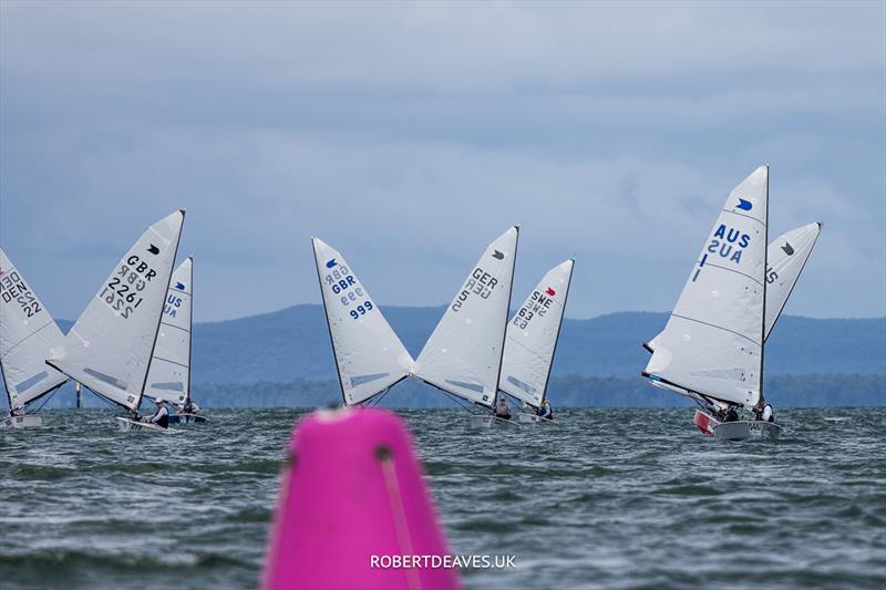 Practice Race - 2024 OK Dinghy World Championship Brisbane photo copyright Robert Deaves taken at Royal Queensland Yacht Squadron and featuring the OK class