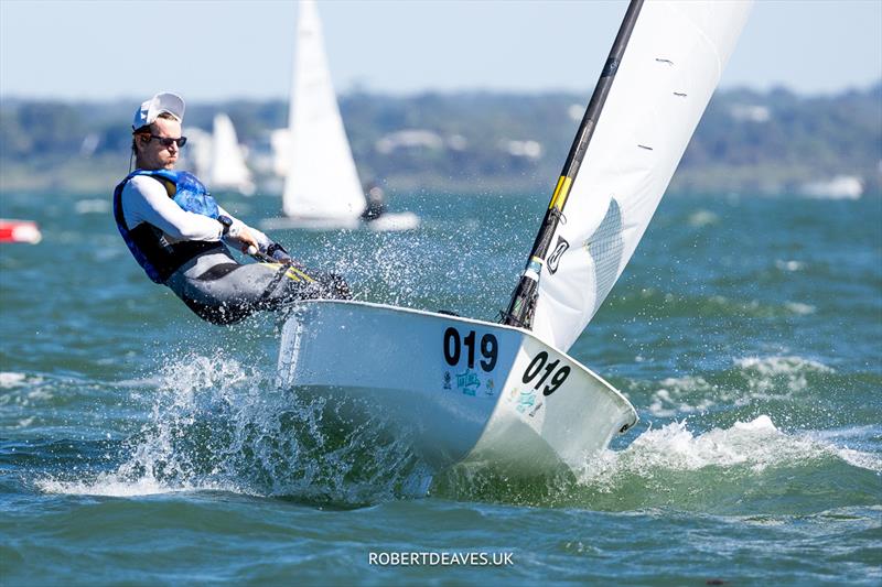 Nick Craig, GBR, wins the 2024 OK Dinghy World Championship Brisbane photo copyright Robert Deaves / www.robertdeaves.uk taken at Royal Queensland Yacht Squadron and featuring the OK class