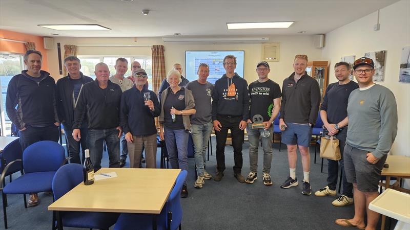 Celebrating OK legend Alan Atkin's 85th birthday during the OK Class 'Sprints' at Burghfield Sailing Club - photo © Peter Blackman