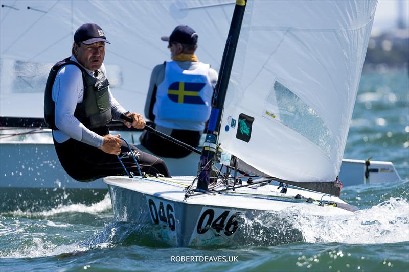 Roger Blasse - 2024 Tan Lines OK Dinghy World Championship, RQYS, Brisbane photo copyright Robert Deaves taken at Royal Queensland Yacht Squadron and featuring the OK class