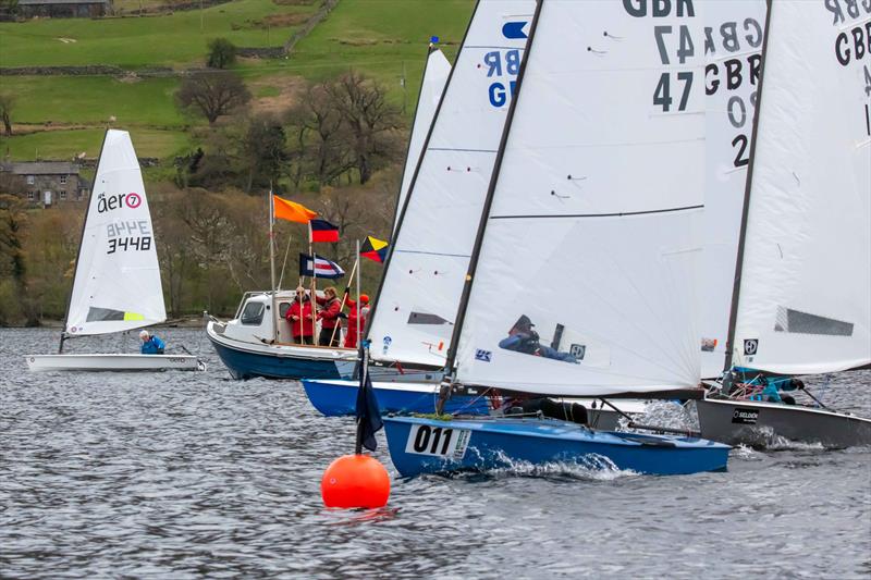 OKs starting at the 2024 Daffodil Regatta photo copyright Tim Olin / www.olinphoto.co.uk taken at Ullswater Yacht Club and featuring the OK class