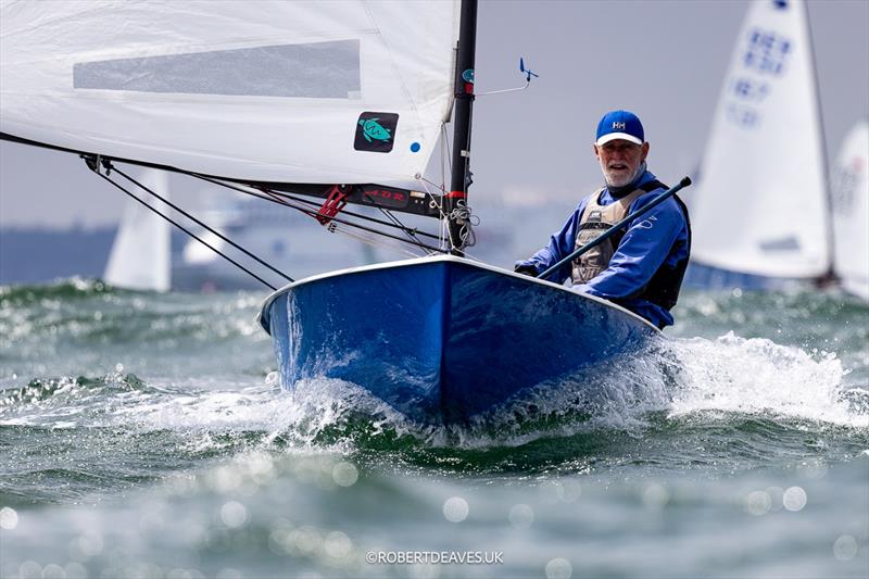 Ralf Tietje, GER on day 3 of the OK Dinghy Europeans at Warnemünde photo copyright Robert Deaves / www.robertdeaves.uk taken at Warnemünder Segel-Club and featuring the OK class