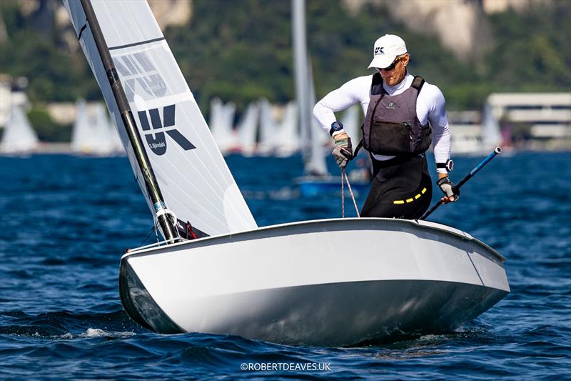OK Dinghy Worlds at Lake Garda - Daniel Bjorndahl, SWE photo copyright Robert Deaves / www.robertdeaves.uk taken at Circolo Vela Arco and featuring the OK class