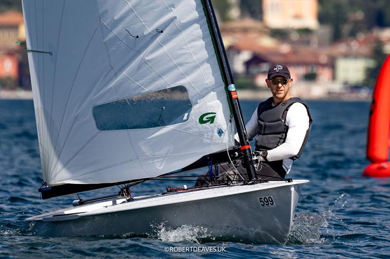 OK Dinghy Worlds at Lake Garda - Niklas Edler, SWE photo copyright Robert Deaves / www.robertdeaves.uk taken at Circolo Vela Arco and featuring the OK class