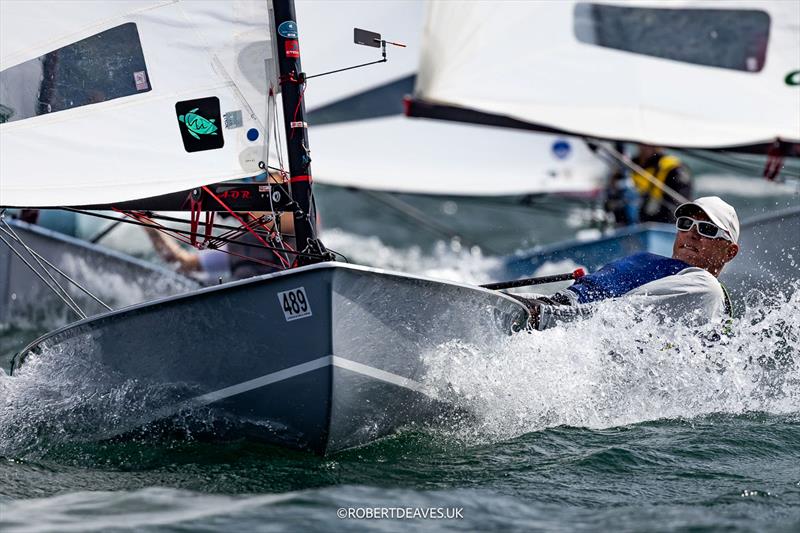 OK Dinghy Worlds at Lake Garda Day 2 - Håkan Soderberg, SWE photo copyright Robert Deaves / www.robertdeaves.uk taken at Circolo Vela Arco and featuring the OK class
