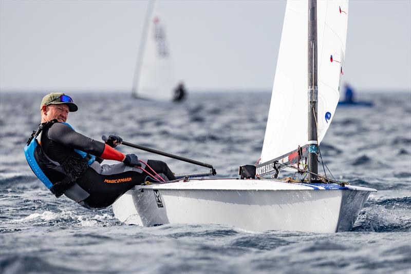 Charlie Cumbley - Practice race for the OK Dinghy Worlds in Denmark - photo © Robert Deaves / www.robertdeaves.uk