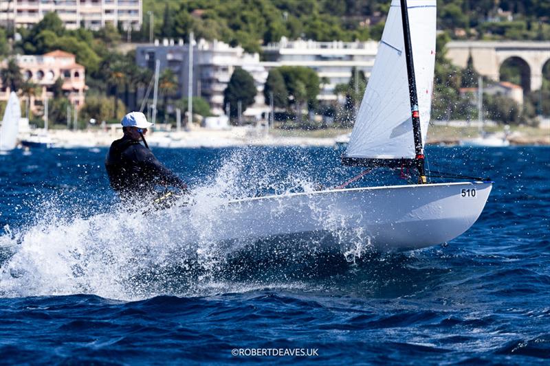 Matt Howard, GBR on Day 2 of the 2026 OK Dinghy Autumn Trophy photo copyright Robert Deaves / www.robertdeaves.uk taken at Société Nautique de Bandol and featuring the OK class